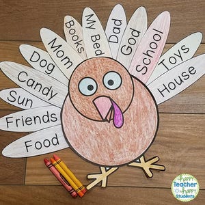 Thankful Turkey Craft | I am Thankful For Turkey | Thankful Turkey craft template | Digital Download | Thanksgiving Craft Activity for Kids