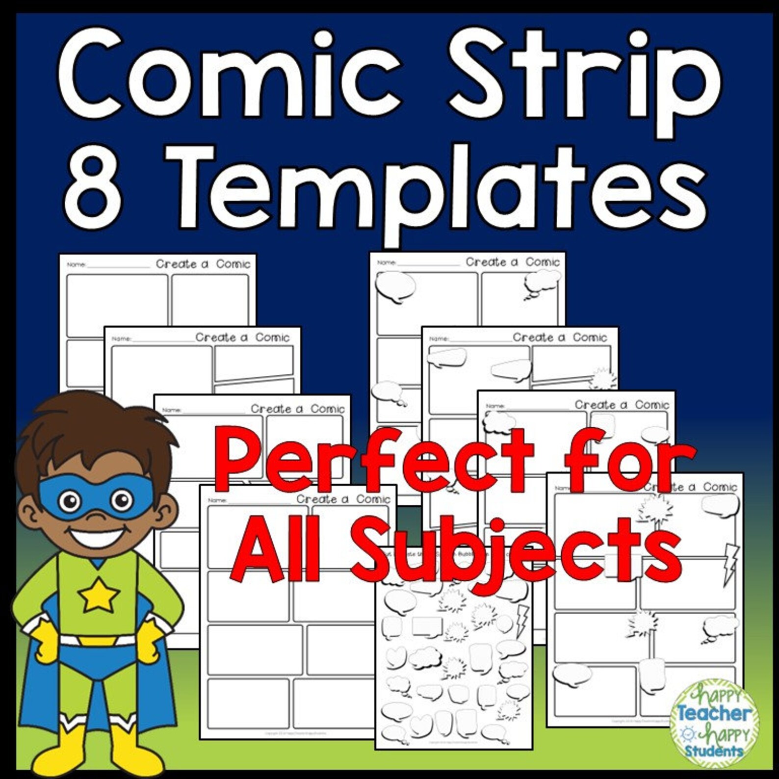 Comic Strip Templates | Comic Book Paper or Graphic Novel Paper ...