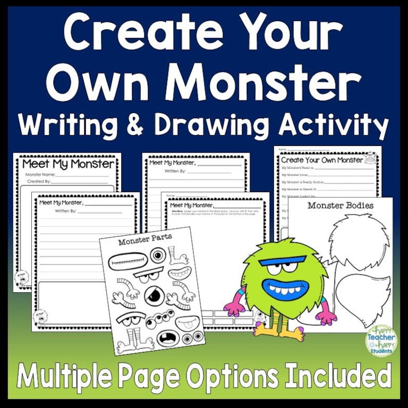 Create Your Own Monster Writing Activity Create a Monster Worksheet Printable Monster Activity