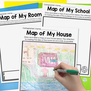 Maak een kaartproject: maak een kaart van je klaslokaal, huis of school (digitale download pdf)