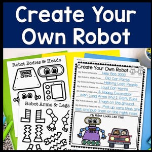 Create Your Own Robot Activity: STEM Robot Craft Worksheets (Digital Download PDF)