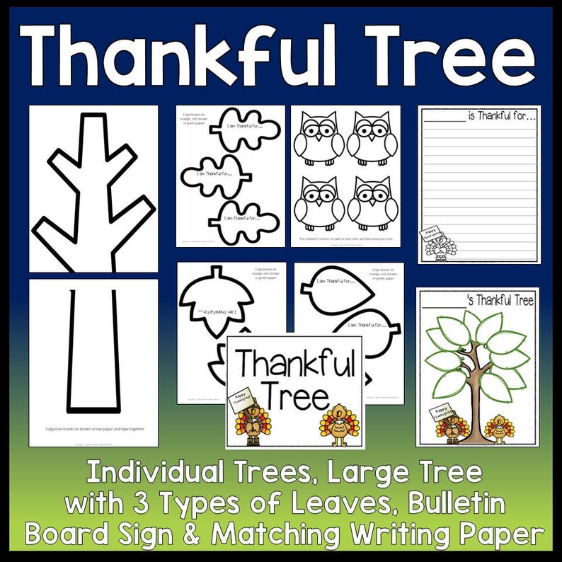 Thankful Tree Activity: Thanksgiving Bulletin Board (digital Download ...