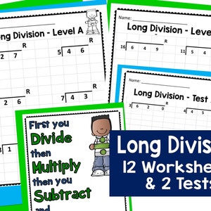 Leveled Long Division Worksheets and Tests: Homeschool Practice ...