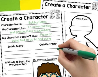 Create a Character Worksheet: Make Your Own Character Writing & Drawing Activity (Digital Download)
