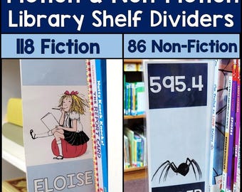 Nonfiction AND Fiction Library Shelf Dividers, Classroom Library Shelf Labels, School Library Signs, Class Library Signs, Library Decor