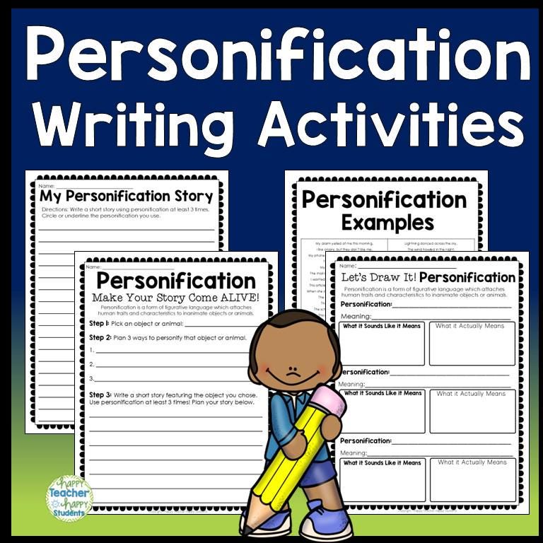 Personification Writing Activity: Figurative Language Worksheet ...