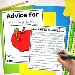 Carta de consejos para estudiantes maestros (principio y final) Carta de estudiantes maestros de estudiantes PDF / Regalo de estudiantes maestros / Carpeta de estudiantes maestros