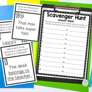 May include: A black and white printable scavenger hunt answer sheet with 20 lines for recording answers. The title of the sheet is "Scavenger Hunt Answer Sheet".