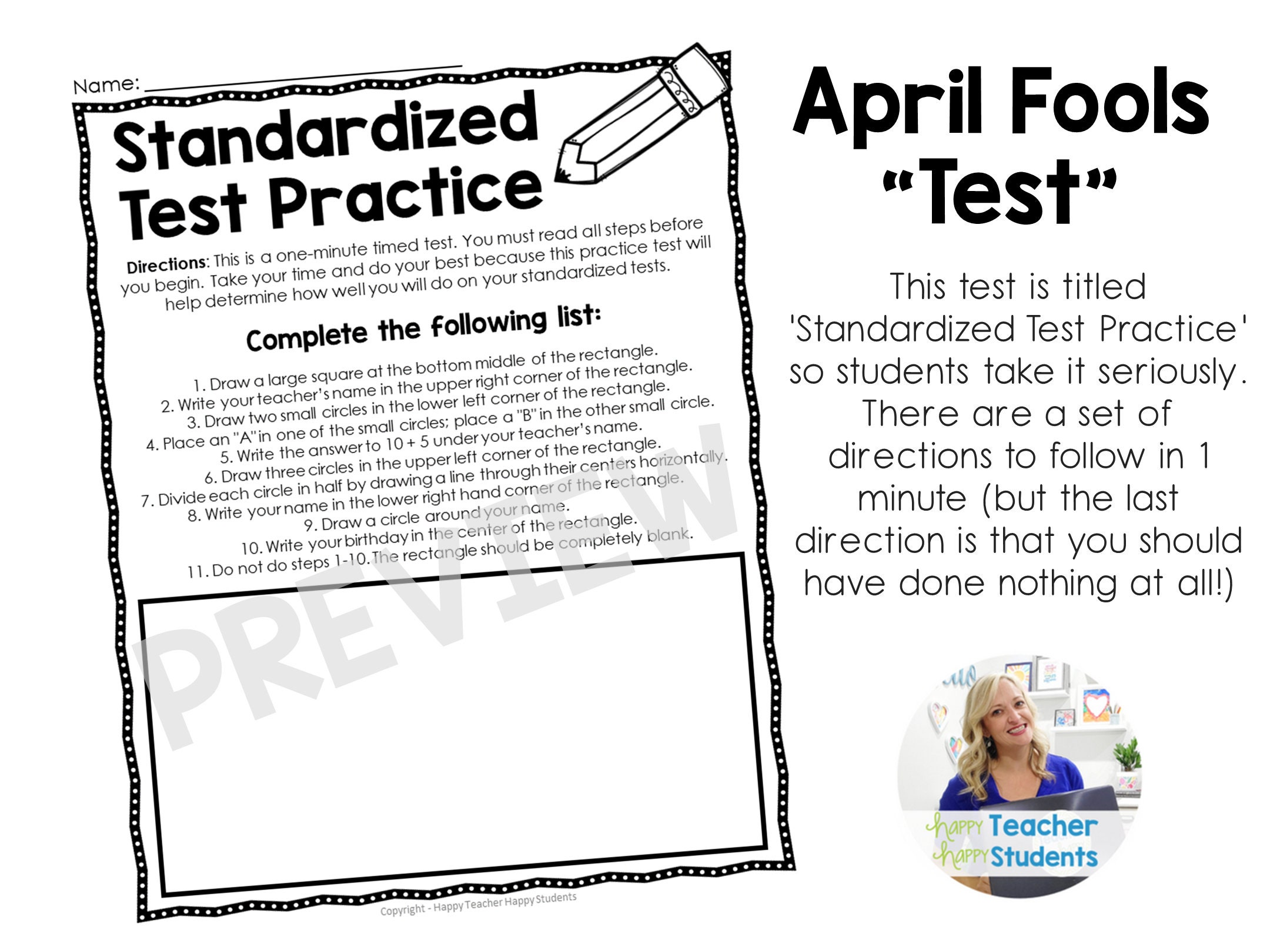 Prank Math Test Printable April Fools Day Tricks for Kids | Fake Word Search & Tricky Test | 3 ...