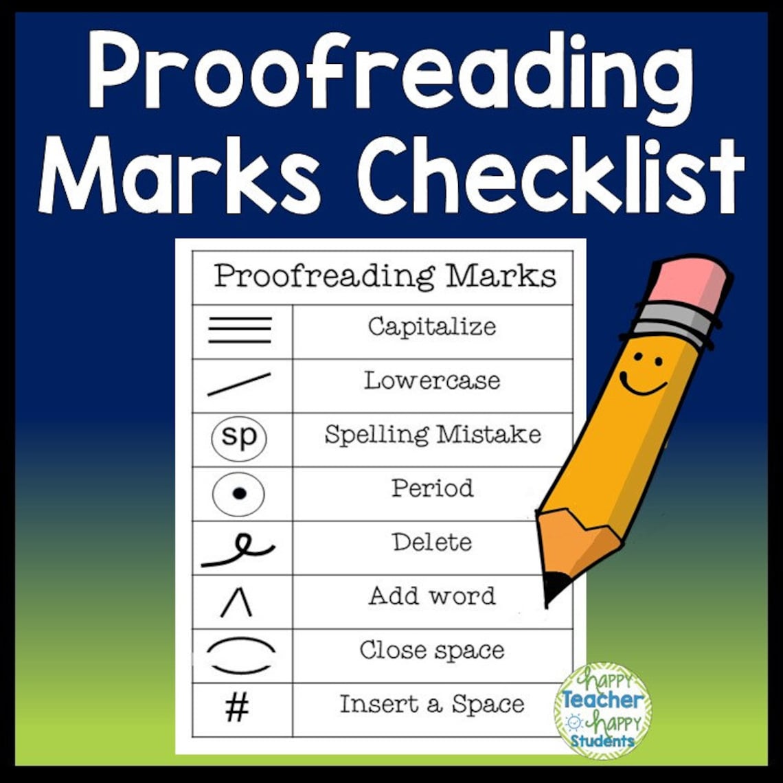 Proofreading Marks Checklist | Proofreading Checklist | PDF Download ...