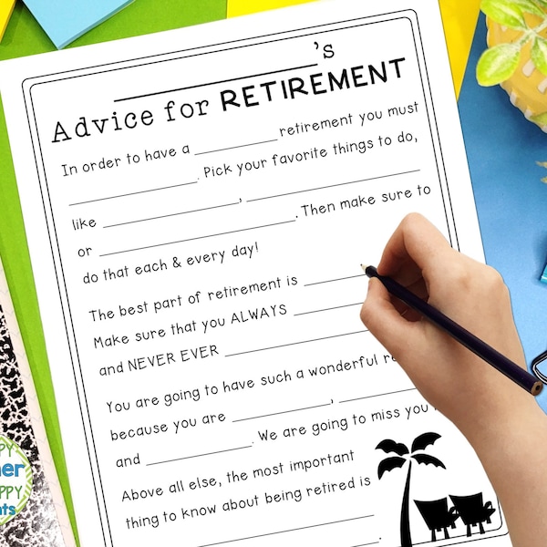 Retirement Advice and Wishes, Advice for Retirement: Retirement Party Activity, Retirement Advice Book, Retirement Decoration, Party Game