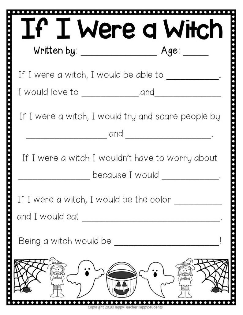 Si yo fuera un fantasma, una bruja o una calabaza / Actividad de escritura de Halloween para niños / Actividad para la fiesta de Halloween / Educación en casa de Halloween / Descarga digital imagen 7