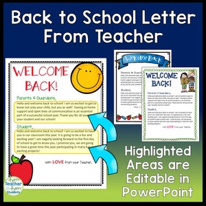EDITABLE Welcome Back to School Letter for Parents and Students 3 EDITABLE Welcome Back to School Letter for Parents and Students 3