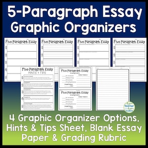 Aufsatz Grafik Organizer: 5 Absatz Vorlage mit Tipps (Digitaler Download) Bild 2