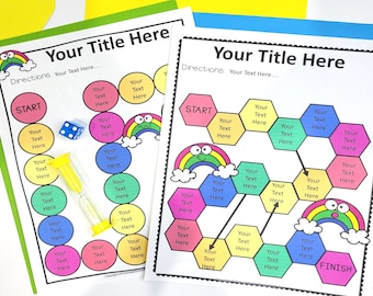 Blank Game Board Template: 5 EDITABLE Blank Board Game Templates for Kids, Make Your Own Board Game, Board Game Printable PDF and PowerPoint