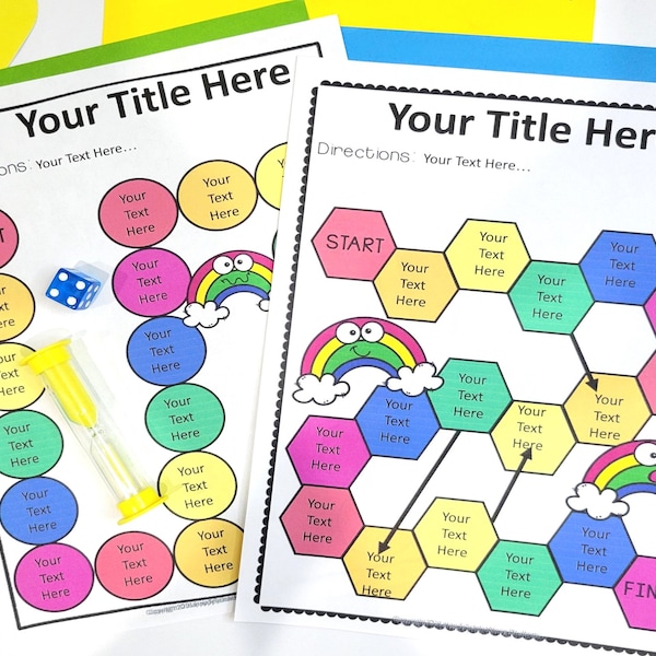 Blank Game Board Template: 5 EDITABLE Blank Board Game Templates for Kids, Make Your Own Board Game, Board Game Printable PDF and PowerPoint