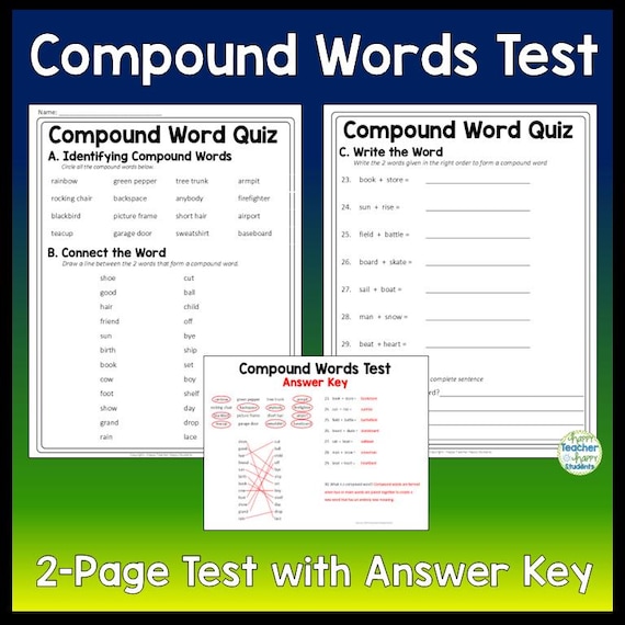 Compound Words Examples With Answers