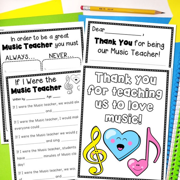 Music Teacher Appreciation Day | Music Teacher Thank You Card | Music Teacher Gift | Gift for Music Teacher | Choir or Band Teacher Gift