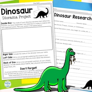 Dinosaur Project | Decorate a Shoebox Diorama | Perfect for ANY Dinosaur Study | Dinosaur Research Project for Kids | Dinosaur Unit Science