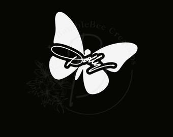 Dolly butterfly Tennessee Vols vinyl decal