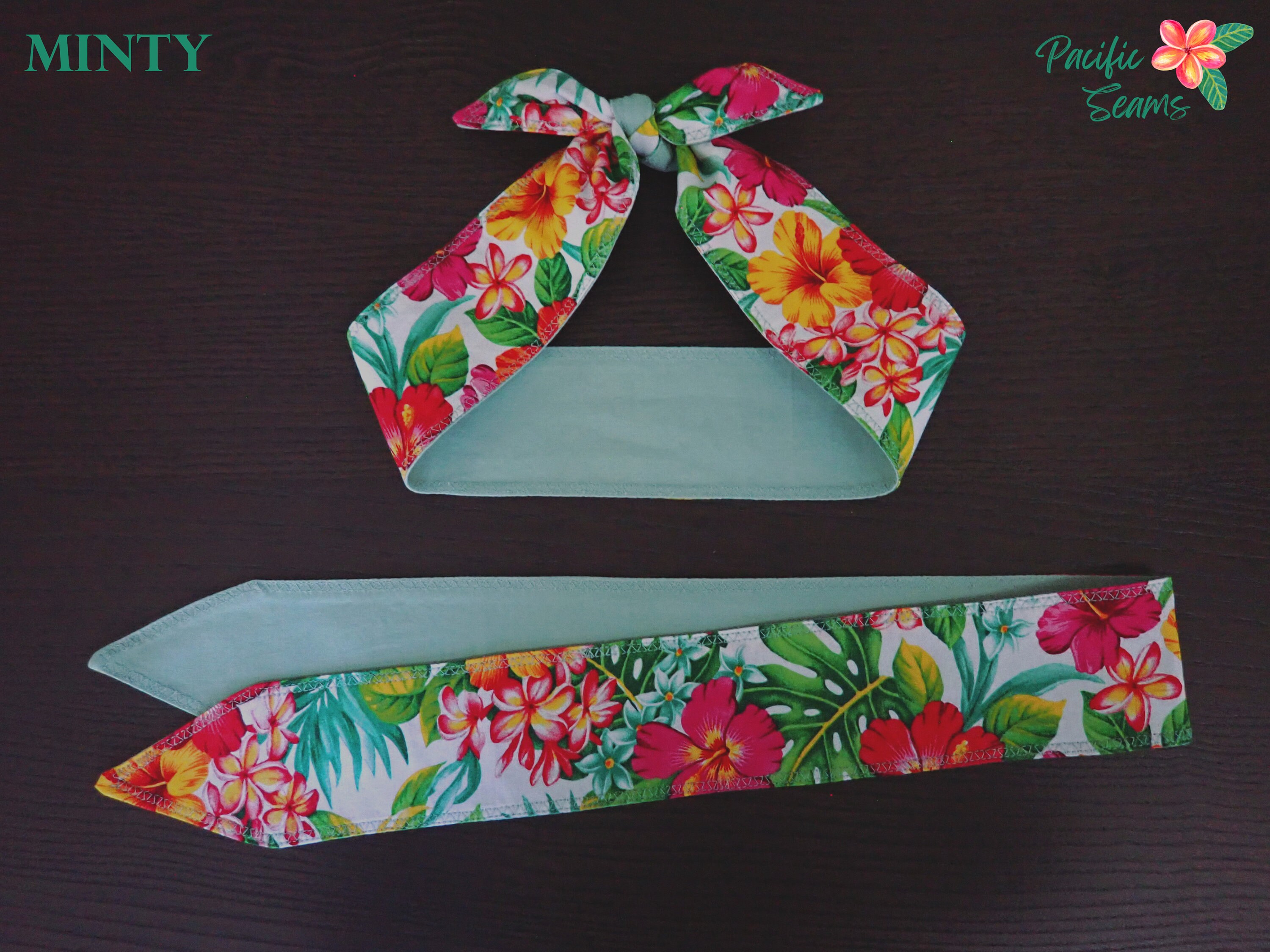 Hawaiian Floral Headbands Various Colors Self Tying Headband Hawaiian