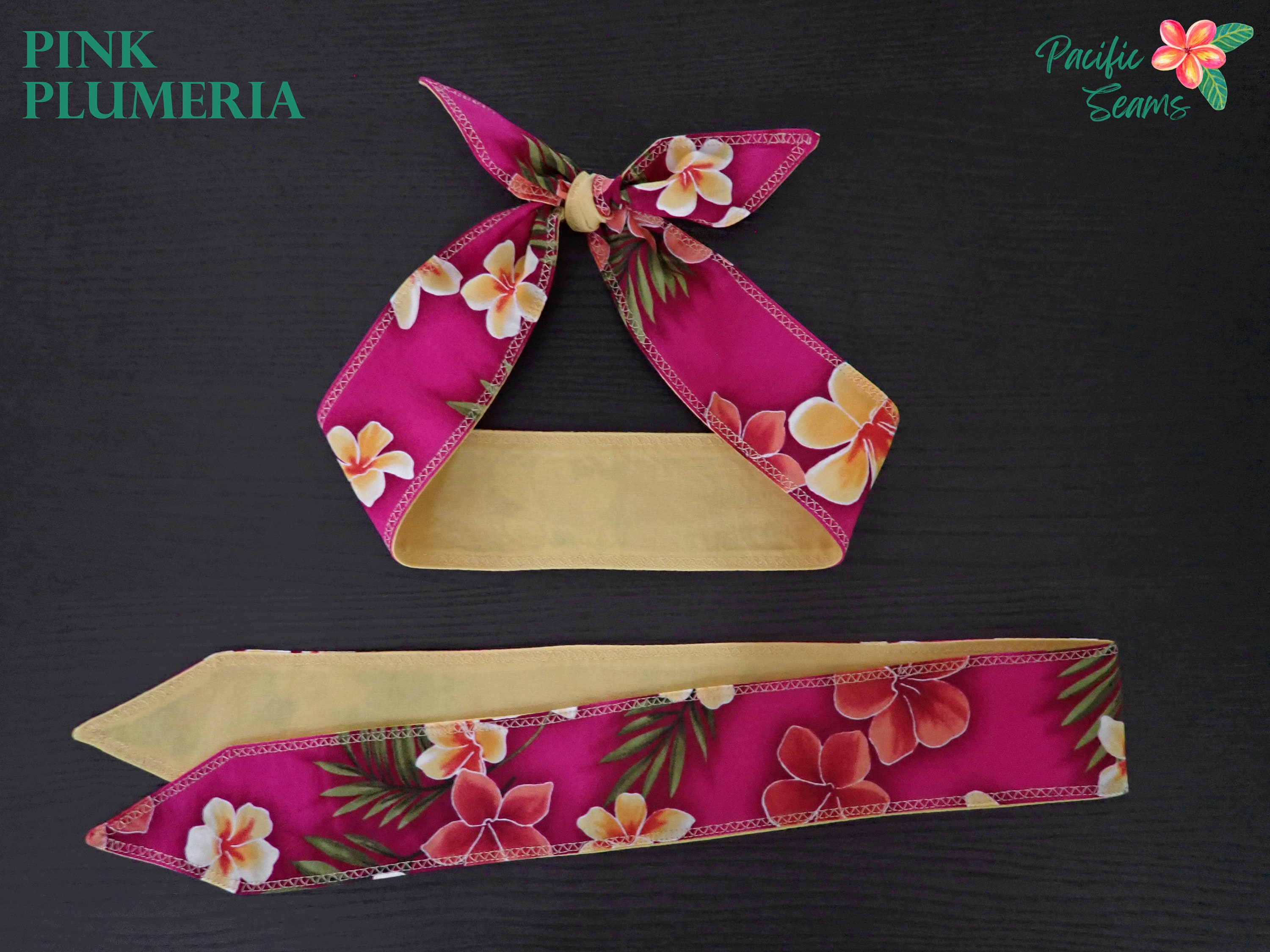 Hawaiian Floral Headbands Various Colors Self Tying Headband Hawaiian
