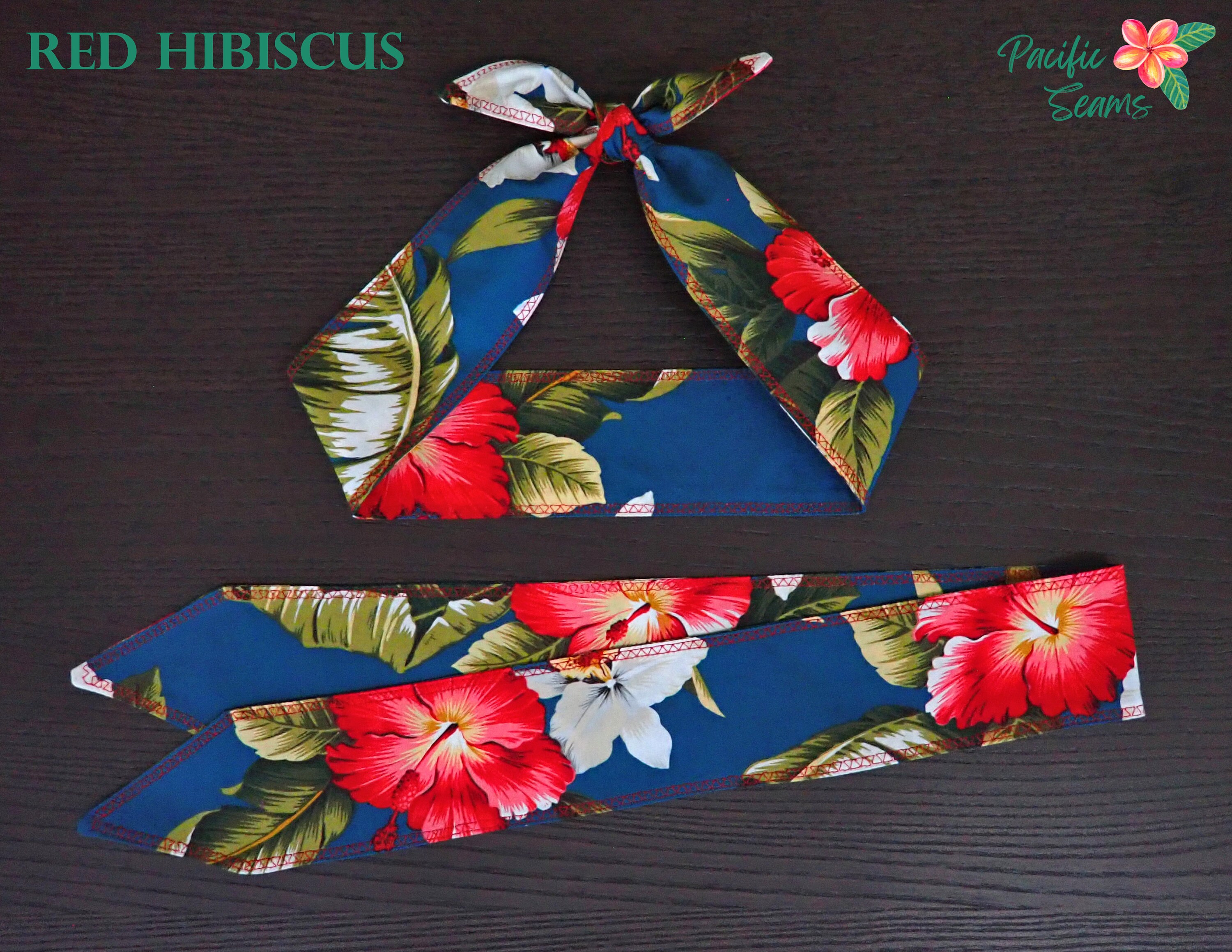 Hawaiian Floral Headbands Various Colors Self Tying Headband Hawaiian