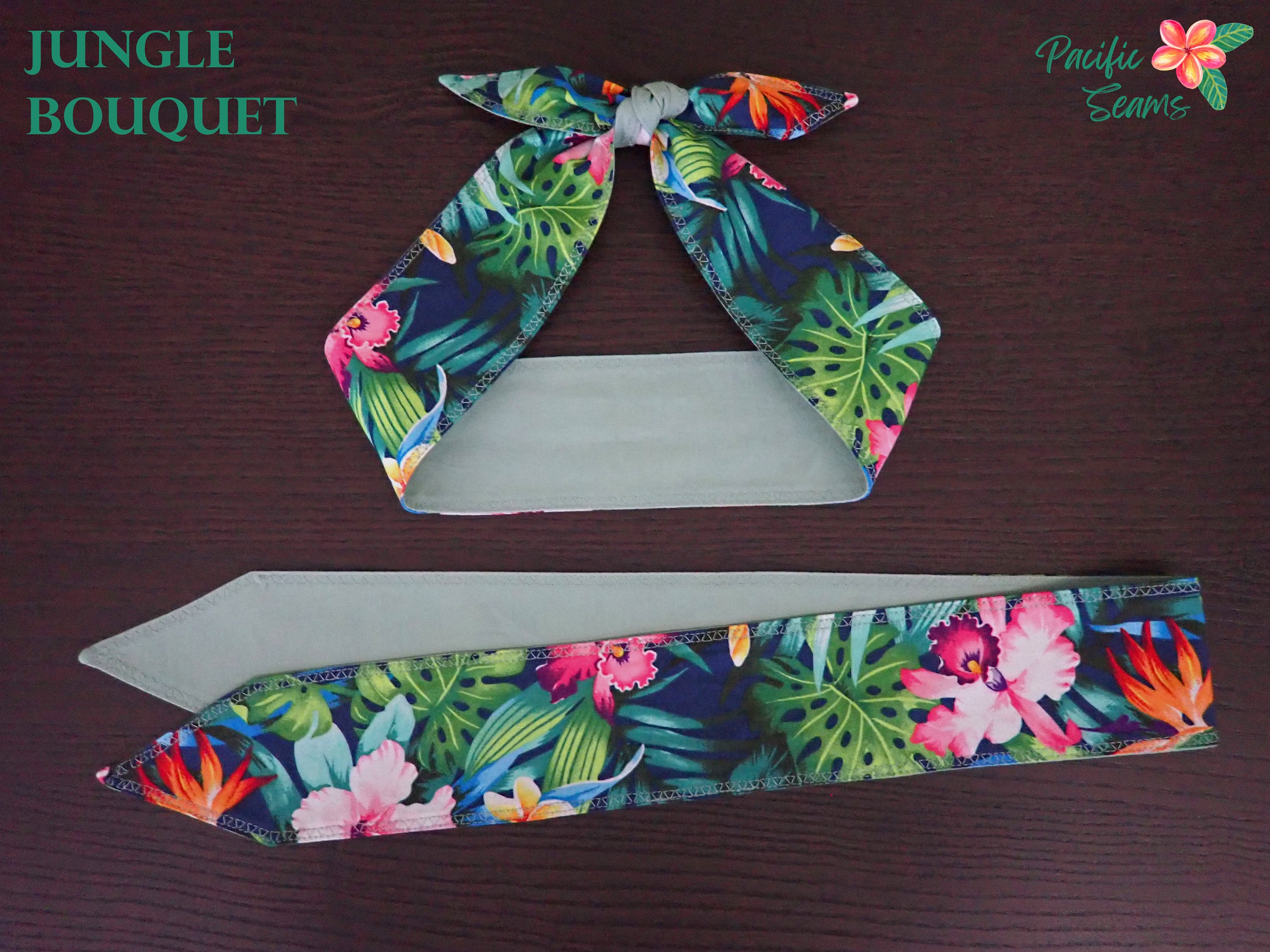 Hawaiian Floral Headbands Various Colors Self Tying Headband Hawaiian