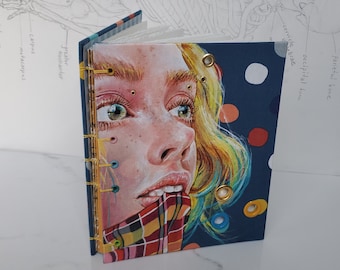 Hand-Painted Hardcover Journal: Unique Cotton Canvas Art Diary