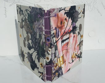 Hand-Painted Woman Portrait Journal: Cotton Fabric Hardcover, UV Protected