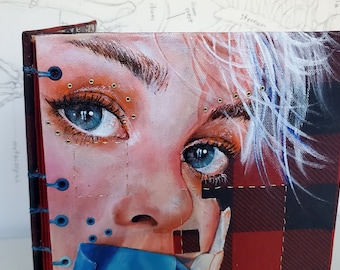 Hand-Painted Canvas Journal: One-of-a-Kind Sketchbook (7x8.8)
