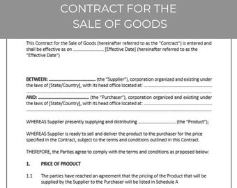 Contract for the Sale of Goods