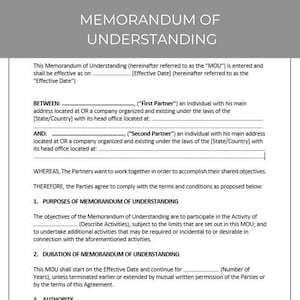 Memorandum of Understanding