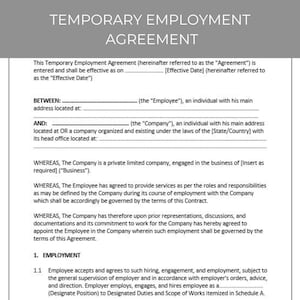 Temporary Employment Agreement