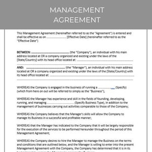 Management Agreement