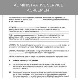 Administrative Services Agreement