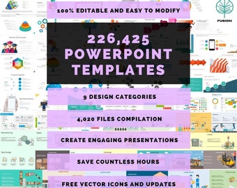 PowerPoint Presentation Template with 226,425 Professional PPT Slides, Minimal PowerPoint Template, Pitch Deck Presentation. Infographics