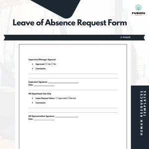 Leave of Absence Request Form Templates Human Resources Documents ...