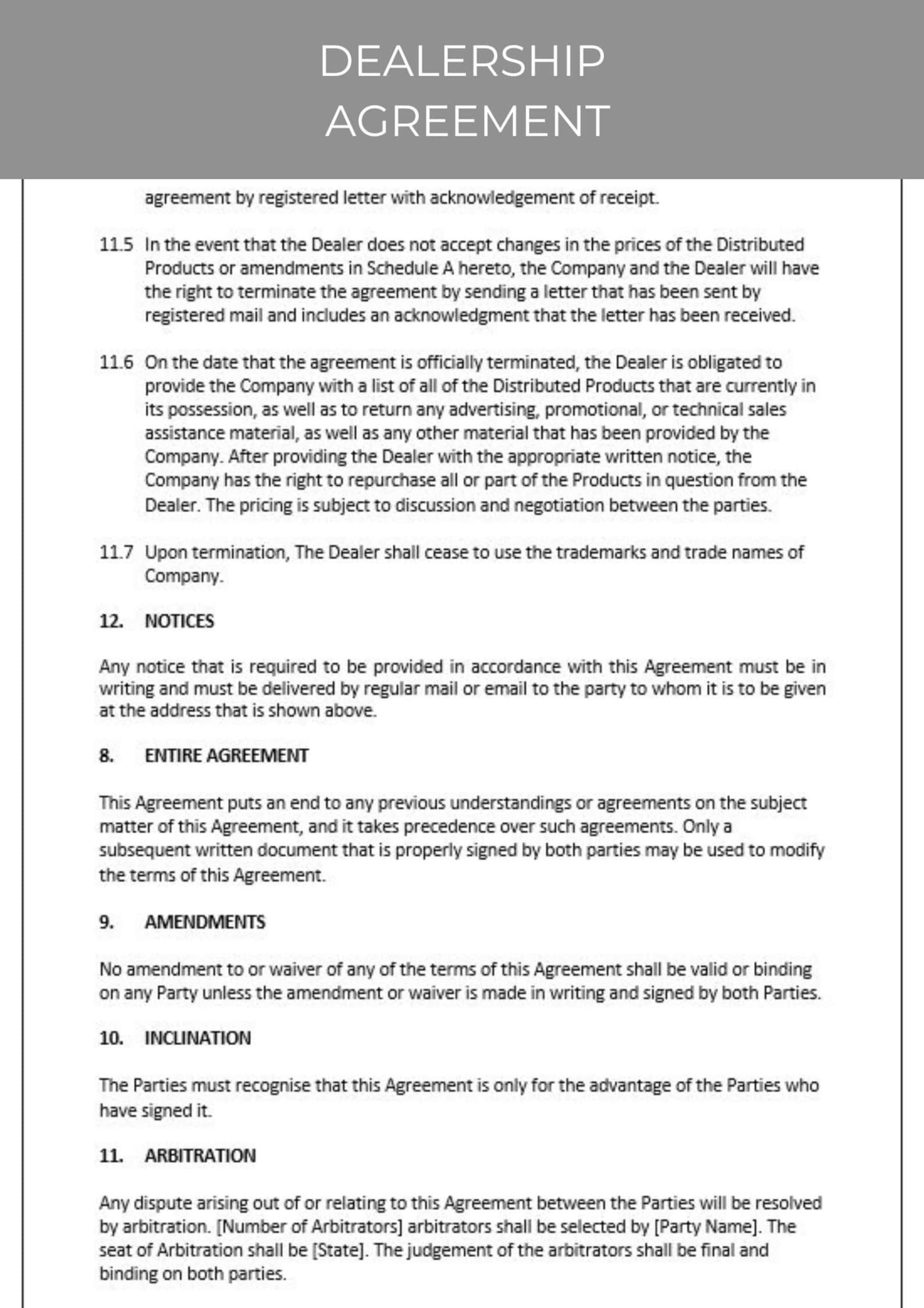 Dealership Agreement - Etsy