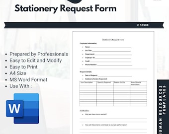Office Supplies Request Form | Editable Office Request Form