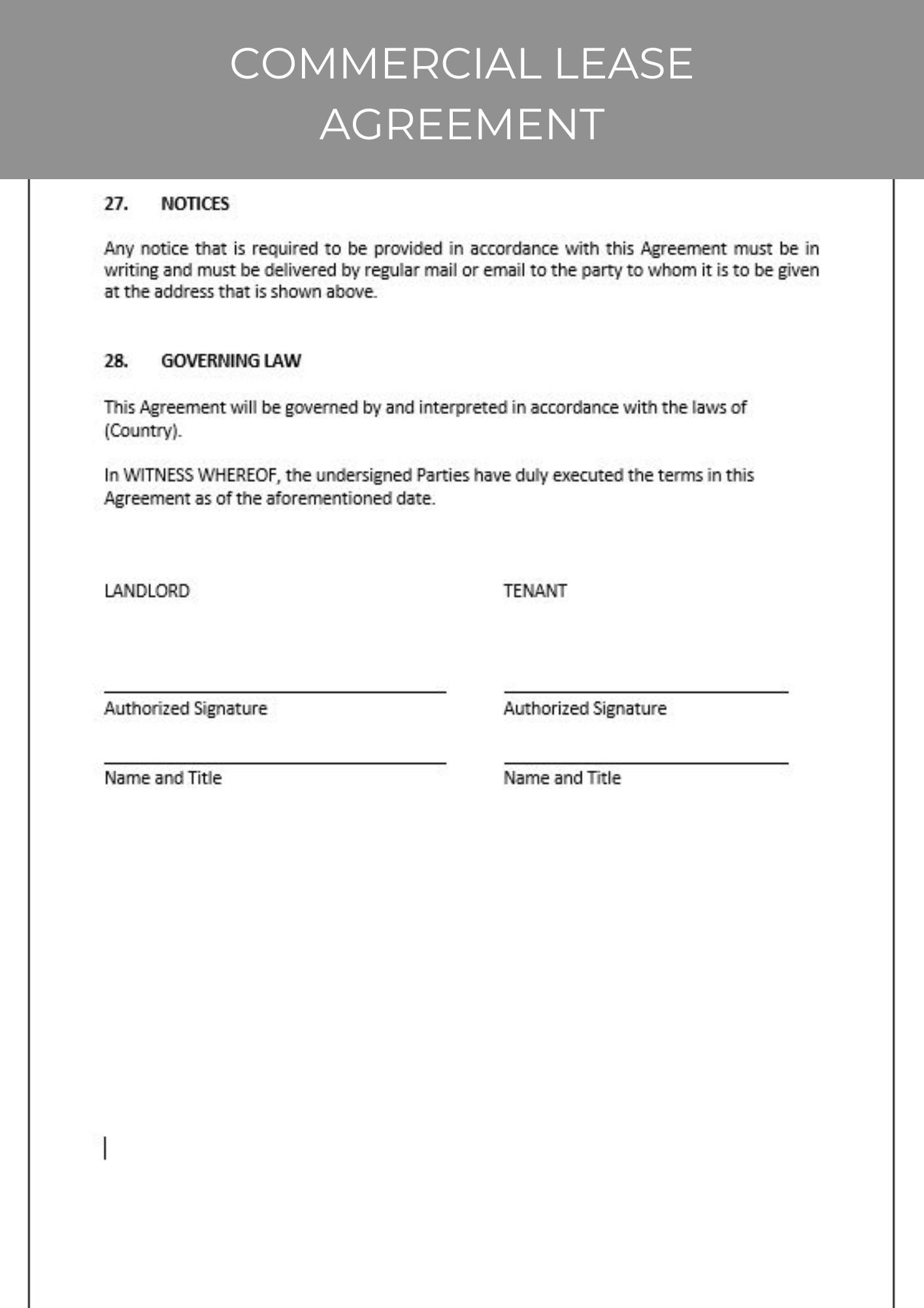 Commercial Lease Agreement Lease Contract Rental Agreement Contract Commercial Lease Agreement Lease Contract Rental Agreement Contract