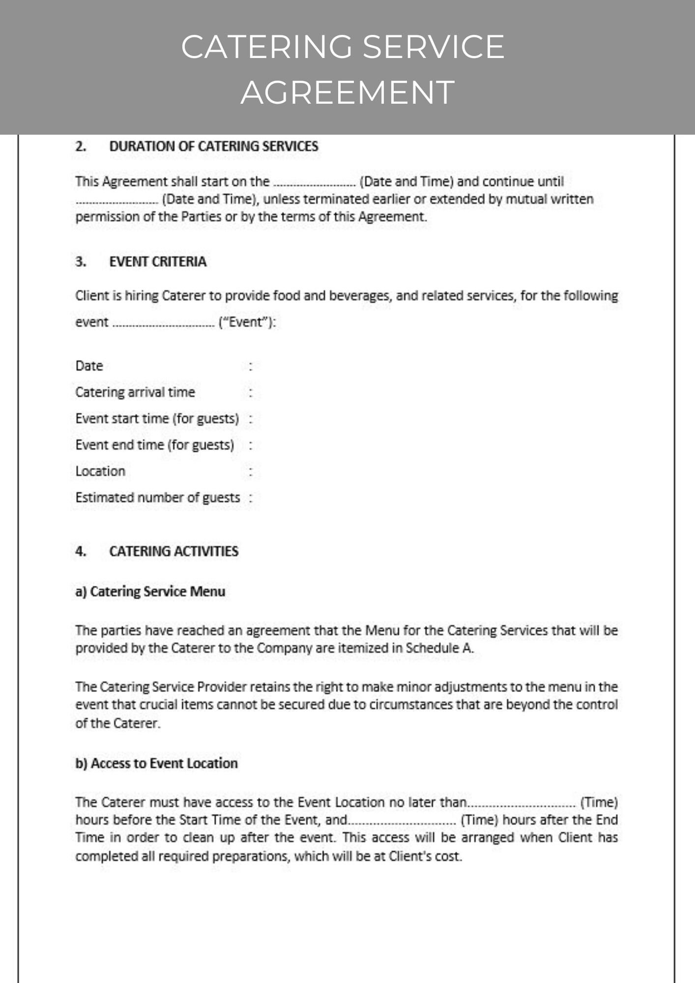 streamline your catering operations | built for... Catering Service Agreement - Etsy