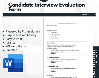 Candidate Interview Form.pdf Candidate Interview Evaluation Form Template, Candidate Interview ...