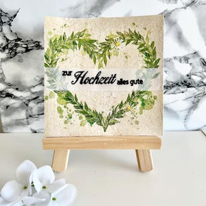 Handgemachte Hochzeitskarte mit Blumenherz – Zur Hochzeit alles Gute – Naturpapier Karte Schweiz – Grusskarte Hochzeit CHF 5.50