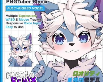 Furry Anthro PNGTuber Profilbild: Ausdrucksstarker Charakter für VTubers (PNGTuber Remix)