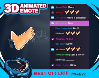 Foot 3D Animated Emote, Twitch Emote, Kick Emote, Discord Emote, Emote Commission, Twitch Emote Pack, Game Emote, Twitch Emotes Funny