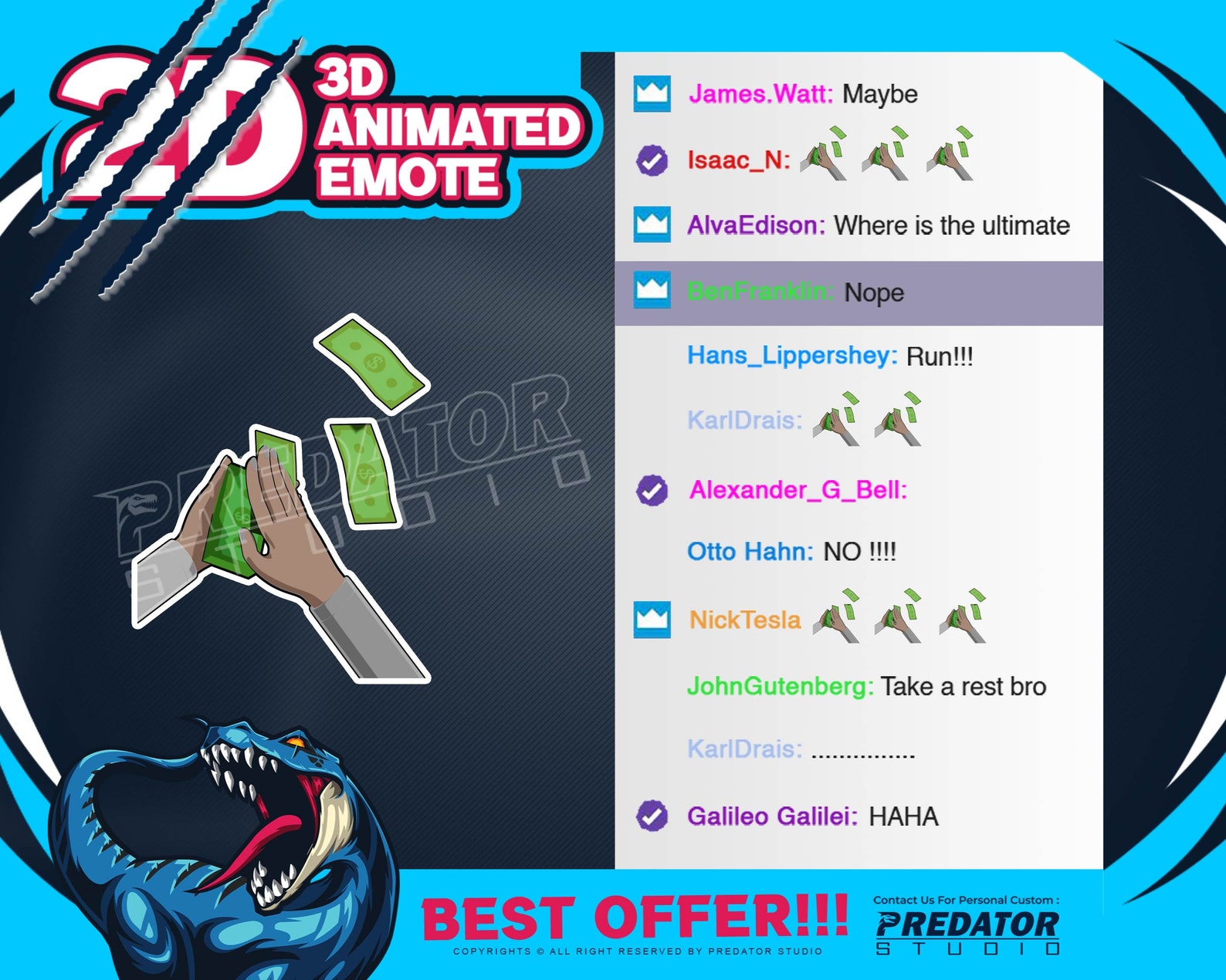 Throwing Money 3D Animated Emote V2 3D Money Money Twitch Etsy
