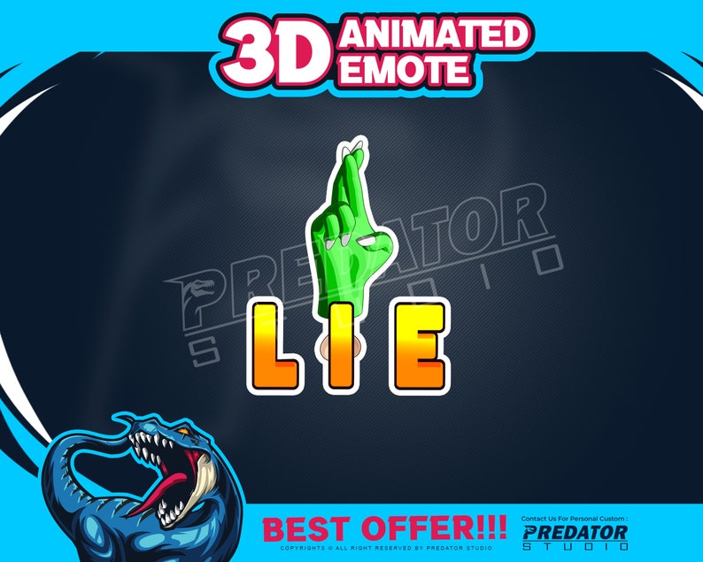 Lie Animation Red 3D Animated Lie Emote: Twitch/discord Streamer Emote (GIF/PNG) - Etsy