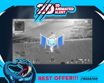 3D animierte blaue Flagge Twitch Alarm