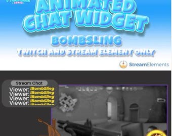 Widget animé de chat Twitch : superposition de fronde anti-bombes pour StreamElements